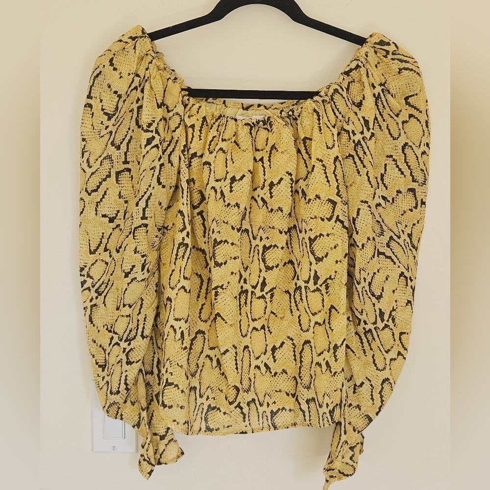 Frame Off The Shoulder Billow Top In Python Multi - image 4